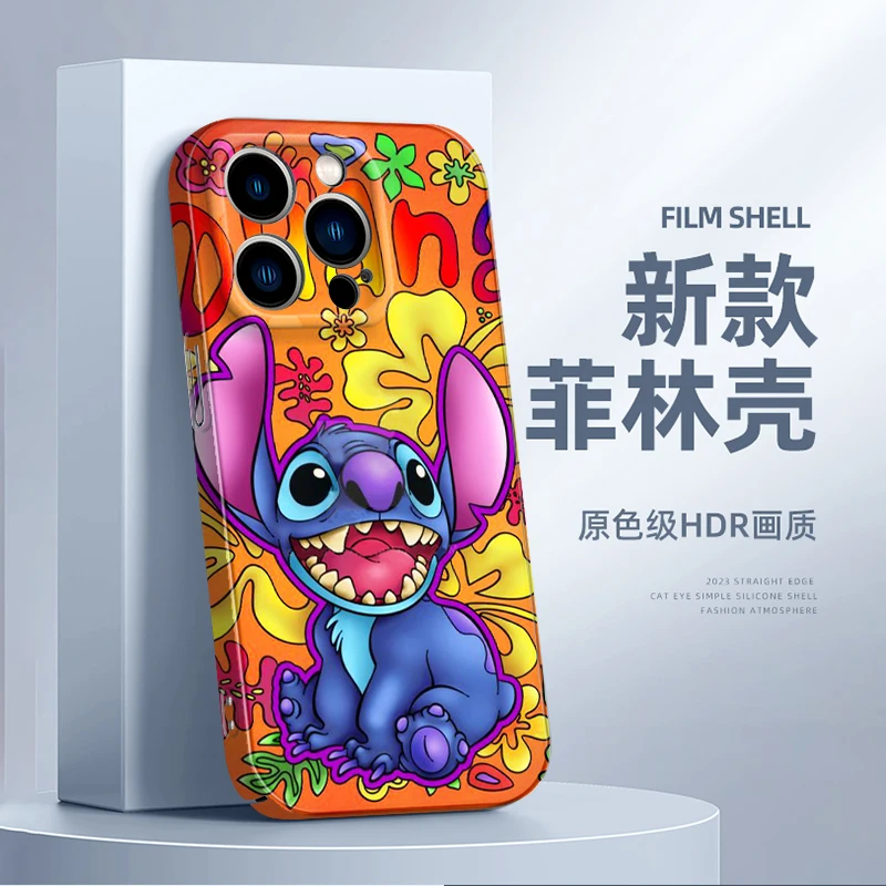 

Stitch Anime Lilo For Apple iPhone 14 13 12 mini 11 8 7 X XR XS MAX Pro Plus Feilin Film Hard Luxury Phone Case Coque Capa Funda