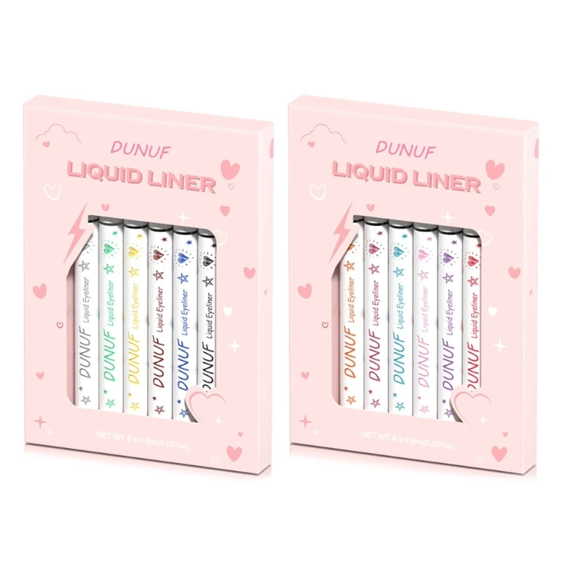 

6Pcs Waterproof Matte Liquid Colored Eyeliner Set Colorful Eye Liners For Women