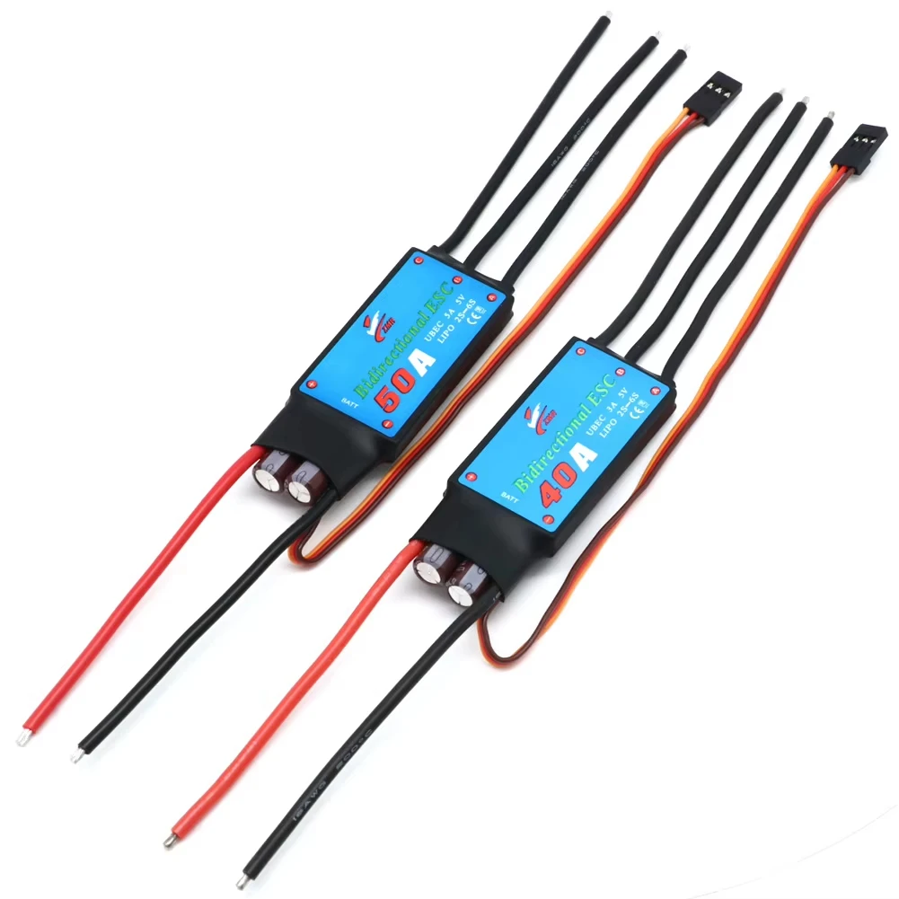 Фото Двунаправленный бесщеточный регулятор скорости ZMR 12A/20A/30A/40A/50A/60A/80A для радиоуправляемых автомобилей и пневматических подводных движителей №5