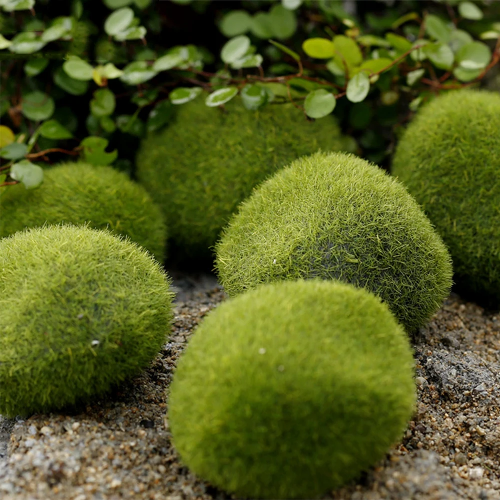 

20PCS Artificial Green Moss Ball Fake Stone Simulation Plant Diy Decoration For Shop Window Hotel Home Office Plant Wall Decor