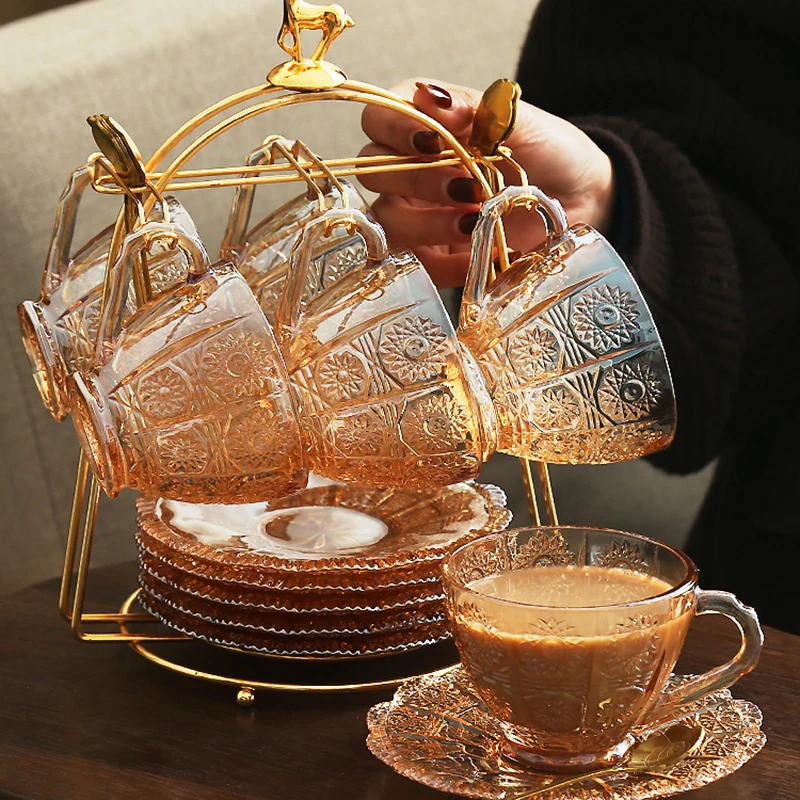 

Многоразовые стеклянные кружки, кофейная чашка, оригинальные пузыри для завтрака, Набор чашек для турецкого эспрессо и чая, 6 шт., роскошные ...