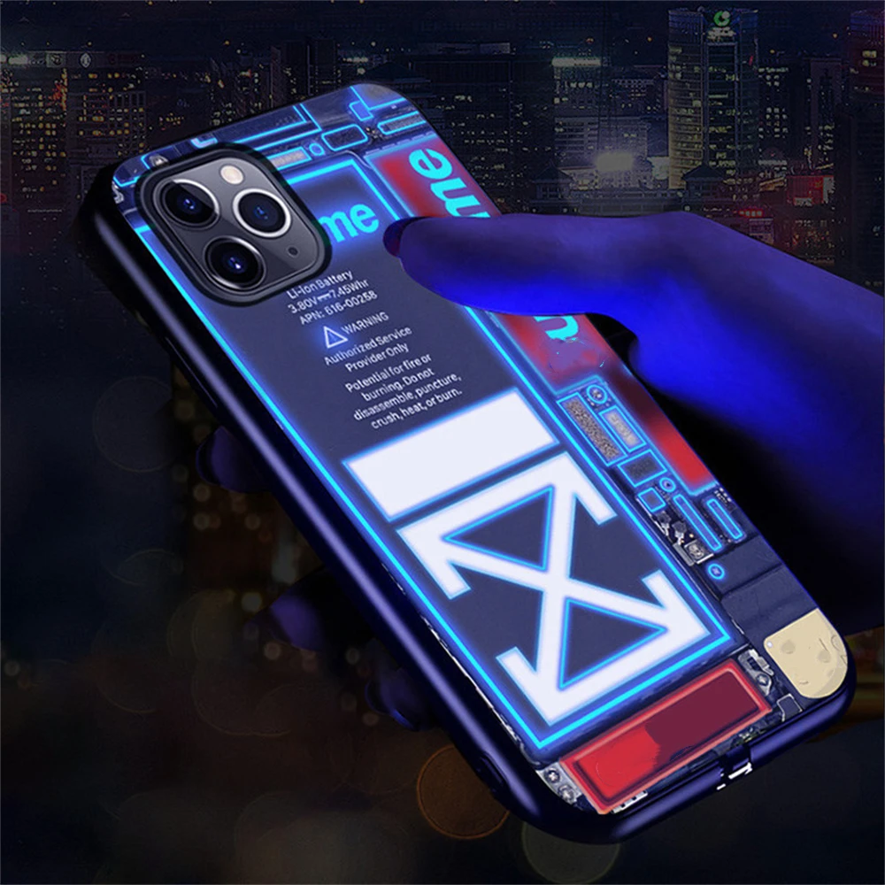 2021 Fashion Popular Hot Sale Design Smart Led Light Music Luminous Cell Phone Case For iPhone 14 13 12 11 Pro Max X XS XR