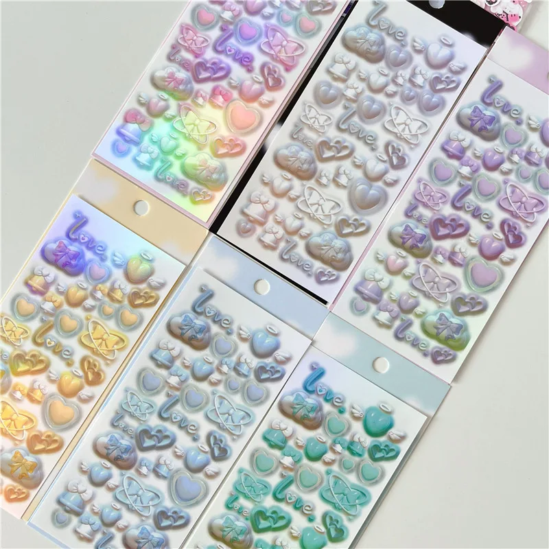 Корейские декоративные стикеры Kawaii Love Heart Bow Bell для рукоделия изготовления