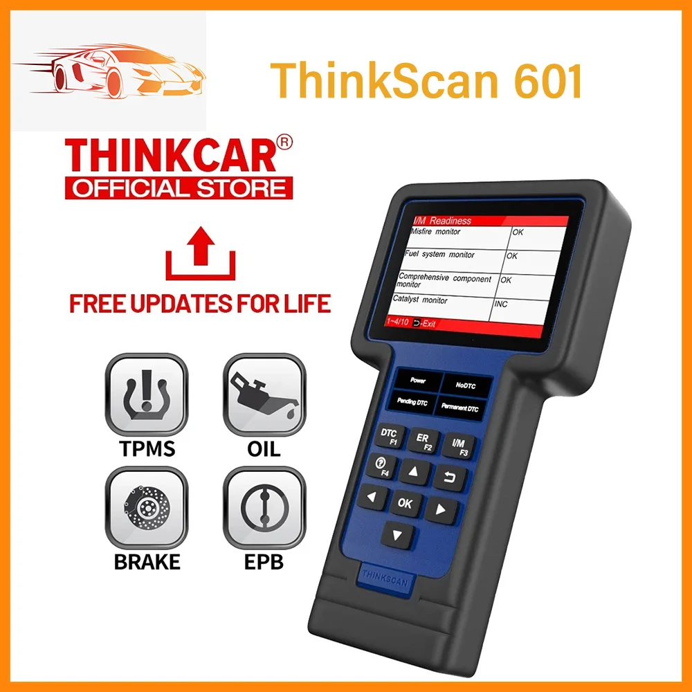 

THINKCAR ThinkScan 601 OBD2 Car Diagnostic Tools For Engine ABS SRS Systems with ECM/Oil/TPMS/BRAKE/EPB/SAS Reset Function