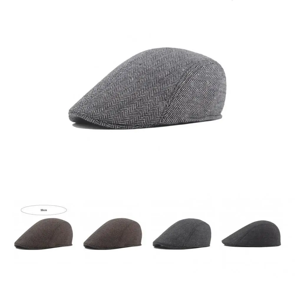 

Terrific Men Hat Vintage Decorative Elastic Winter Caps Newsboy Caps Men Cap