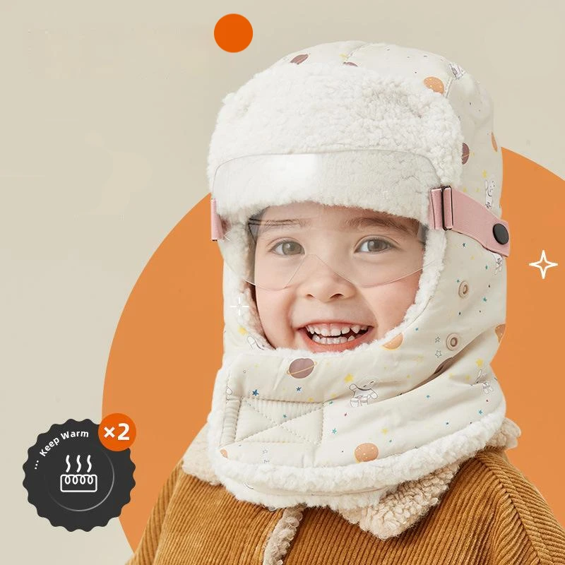 

Winter Kids' Cap For Boys And Girls Thickened Warm Thunderbolt Caps Children's Ear Protection Against Wind And Cold Riding Hats
