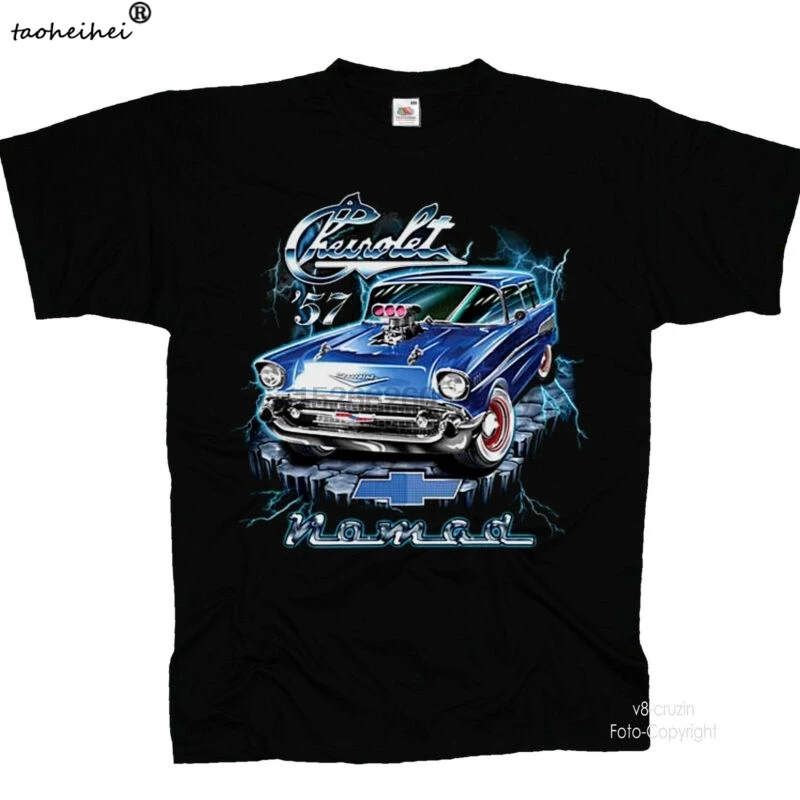 Лицензированная винтажная рубашка для автомобиля Chevrolet Nomad Oldtimer Impala Bel Air 0199 |