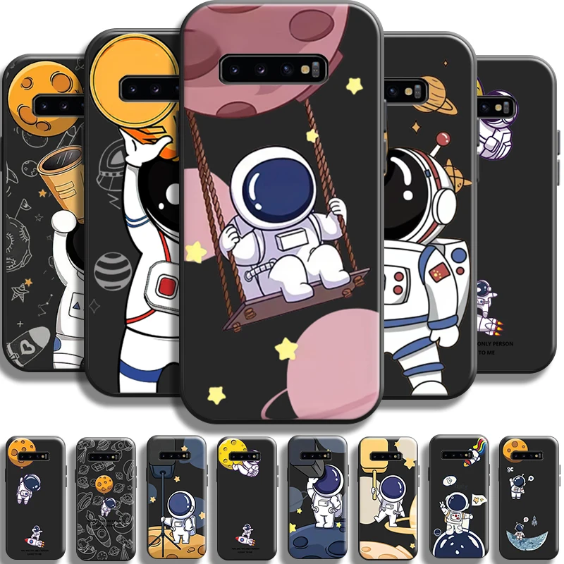 

Astronaut Telescope For Samsung Galaxy S10 S9 S8 Plus Lite S10E S10 5G Phone Case Funda Back Silicone Cover Coque TPU Soft