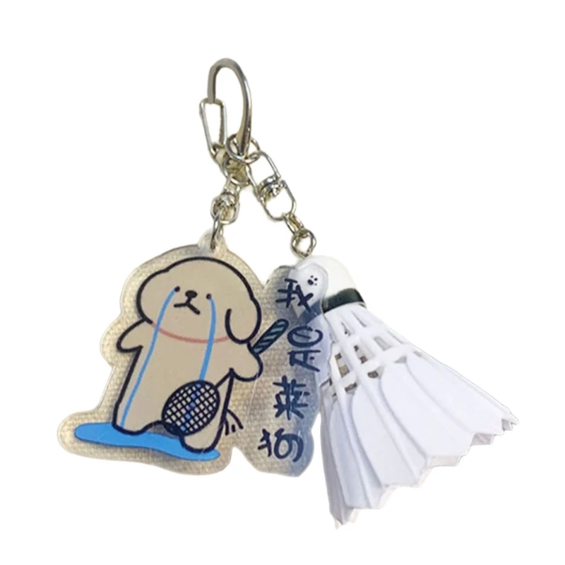 

Подвеска для бадминтона, мультяшная собака, брелок для бадминтона, рюкзак, маленький брелок, акриловые брелоки, украшение для