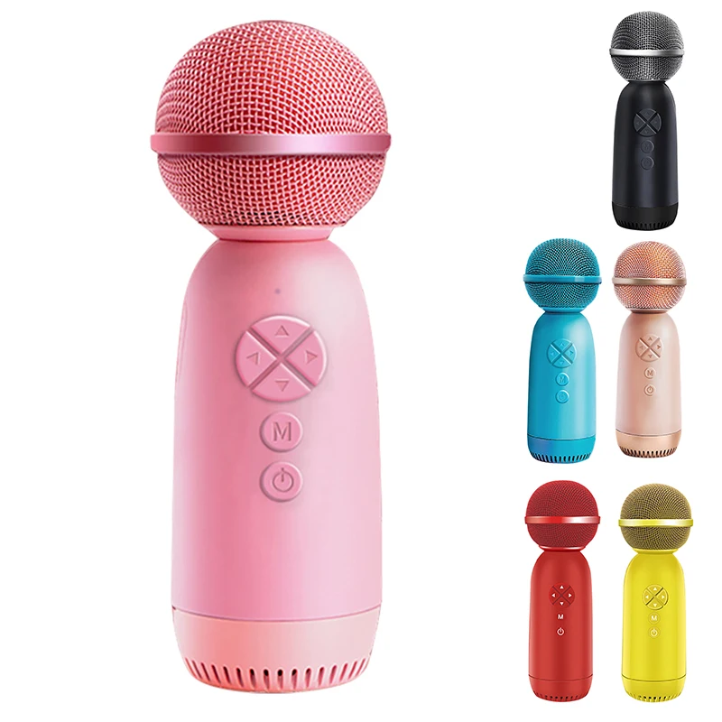 

HTHL-Wireless Microphone 5 In 1 Recording Singing Microphone Children Adult Karaoke Microphone