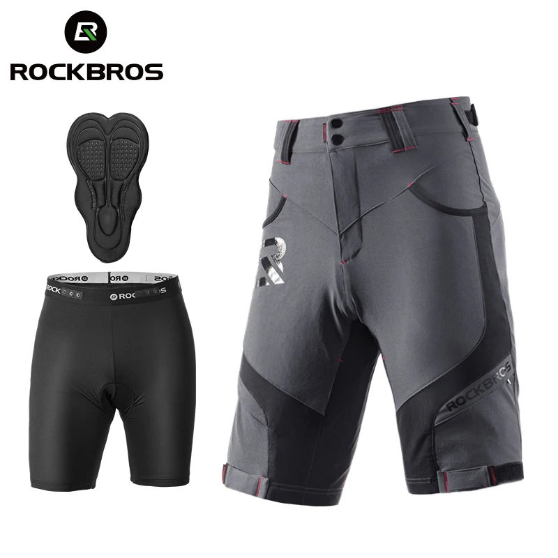 

ROCKBROS 4D Women's Men's Shorts 2 In 1 with Separable Underwear Shorts Sports Bike Shorts Climbing Running Breathable Shorts