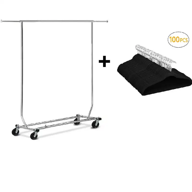 

Adjustable Garment Rack and Nonslip Velvet Hangers