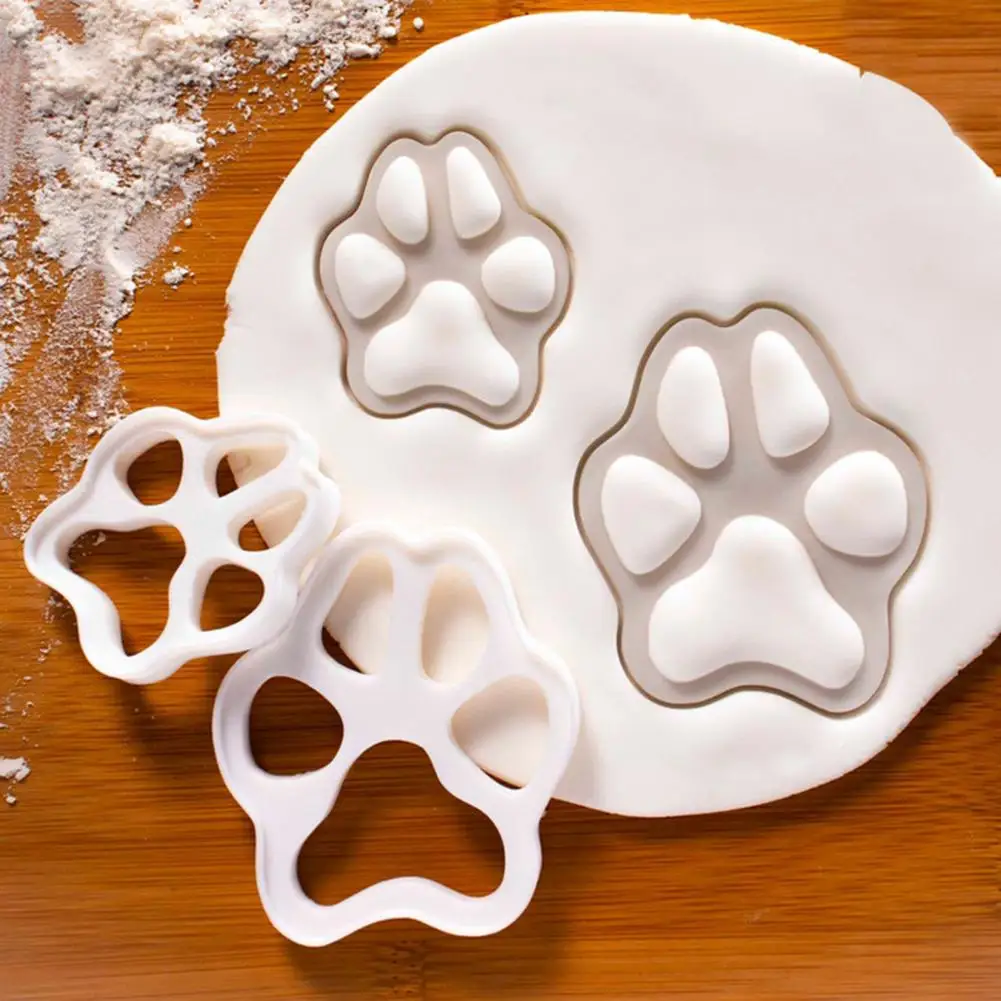 

Biscuit Mould Easily Demoulding Not Sticky Food Grade Pastry Tool Plastic Cat Paw Print Cookie Mould for Bakery
