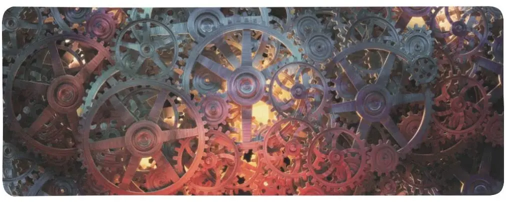 

Cog Wheel and Steampunk Gears Extra Extended Large Gaming Mouse Pad Mat Desk Pad Keyboard Mat 31.5x12 inch