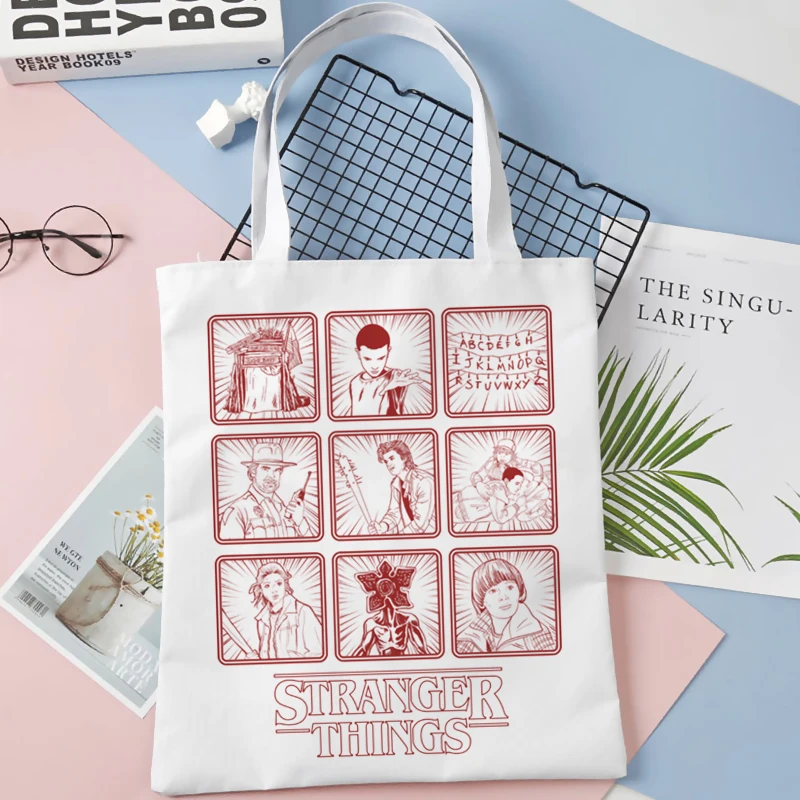 Stranger Things shopping bag recycle bag shopping cotton eco jute bag canvas bag net cloth jute sacolas