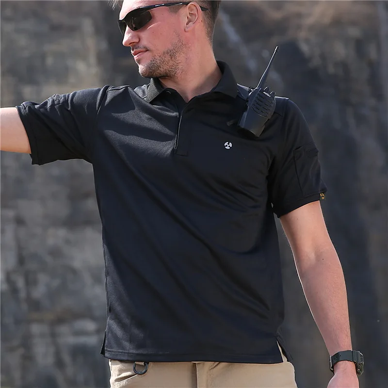 New Military Tactical Short Sleeve Polo Shirts Men's Shirts Quick Dry Summer Jacket Tops Training Outdoor Sports