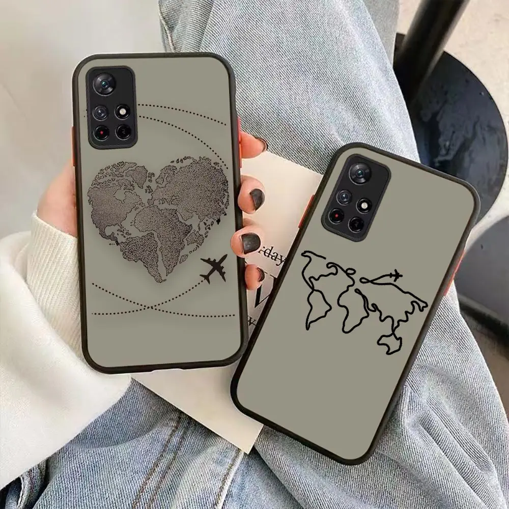 

Travel World Map Shockproof Phone Case For Redmi K20 K30 K40 NOTE 11 4G 10 5G 9 9T 9S 8 7 6 5 APRIME 4 3 2 PRO Case Funda Coque