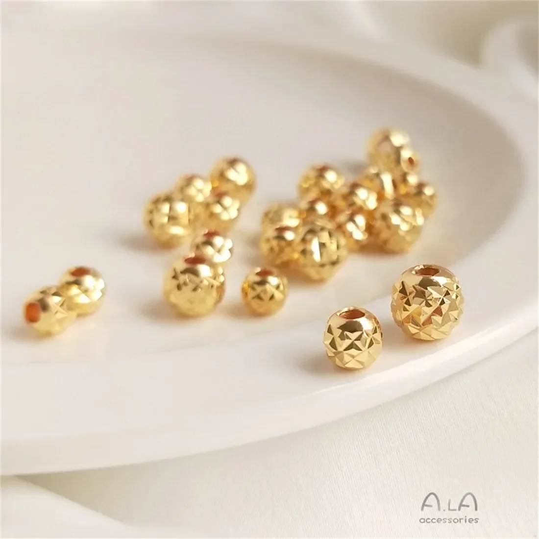 Позолоченные 14 К медные бусины из настоящего ананаса бриллиантовая огранка