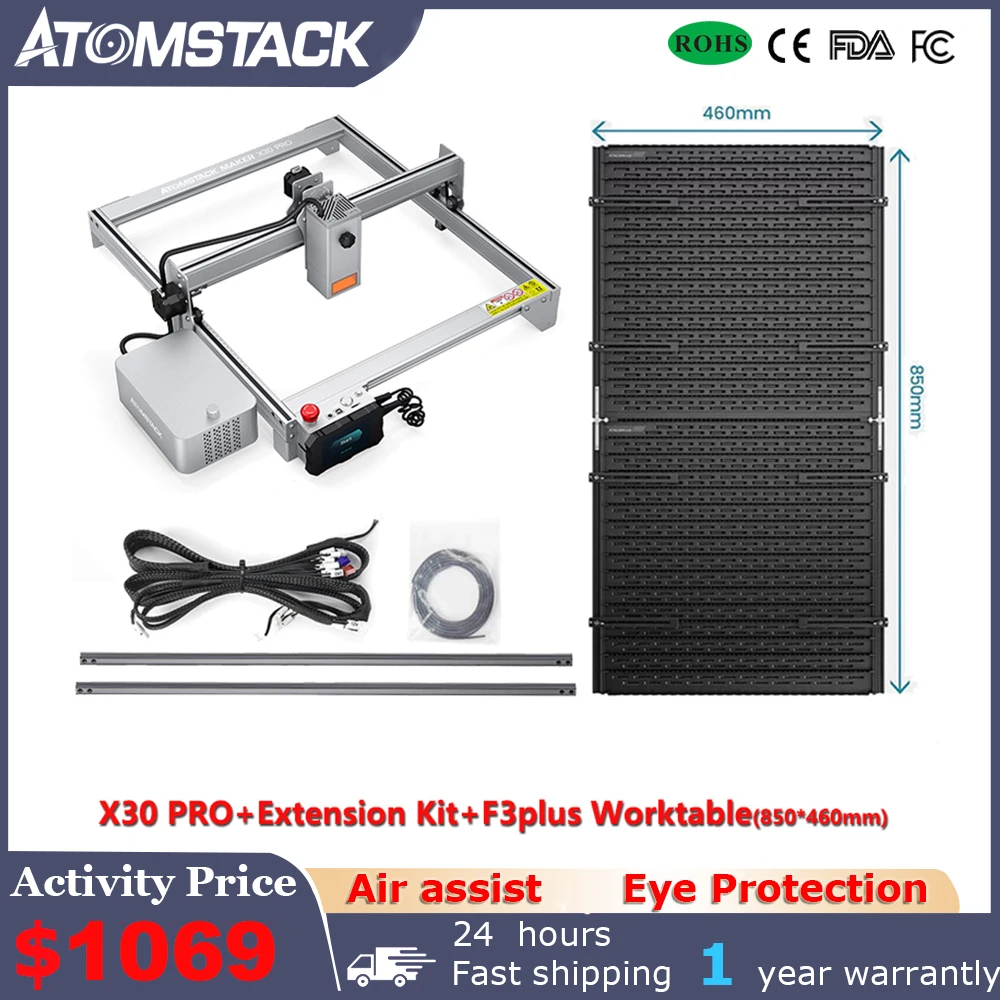 

New Arrival Atomstack X30 Pro 6 Core 33W Output Laser Printer Portable Cnc Lazer Engraving And Cutting Machine For Metal Wood