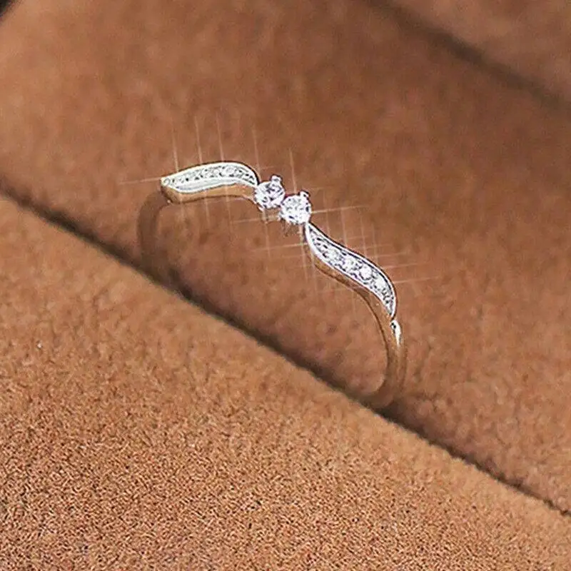 

925 Silver Rings Gifts Party Elegant Wedding Size 6-10 Cubic Zirconia for Women