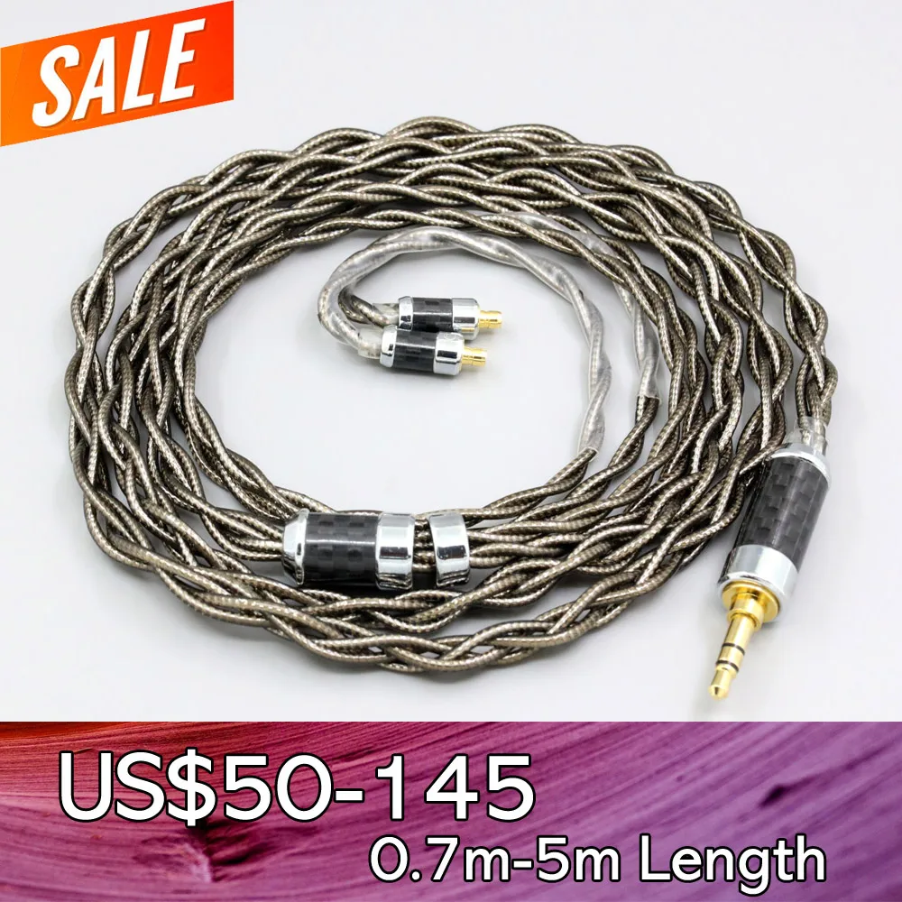 99% Pure Silver Palladium + Graphene Gold Shielding Earphone Cable For Acoustune HS 1695Ti 1655CU 1695Ti 1670SS 2 core LN008195