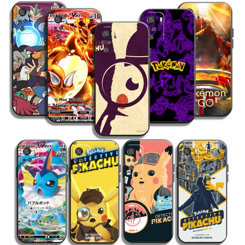 

Pokemon Pikachu Phone Cases For Xiaomi Redmi 10 Note 10 10 Pro 10S Redmi Note 10 5G Coque Back Cover Soft TPU