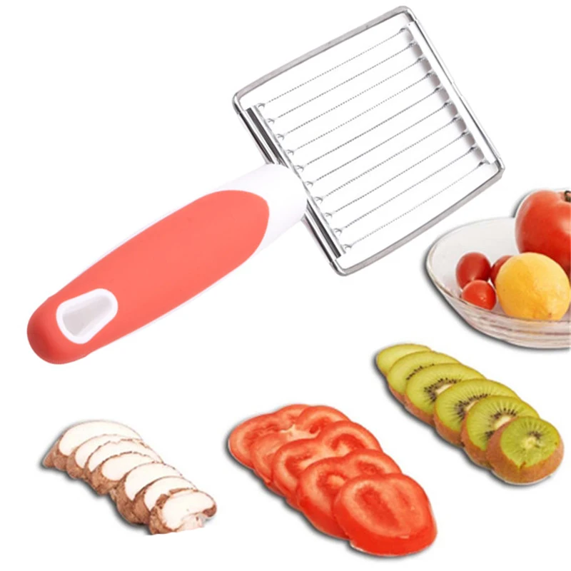 

1 PC Stainless Steel Fruit Vegetable Slicer Tomato Cutter Banana Strawberry Meat Cutter Cooking Tools Kitchen Accessories