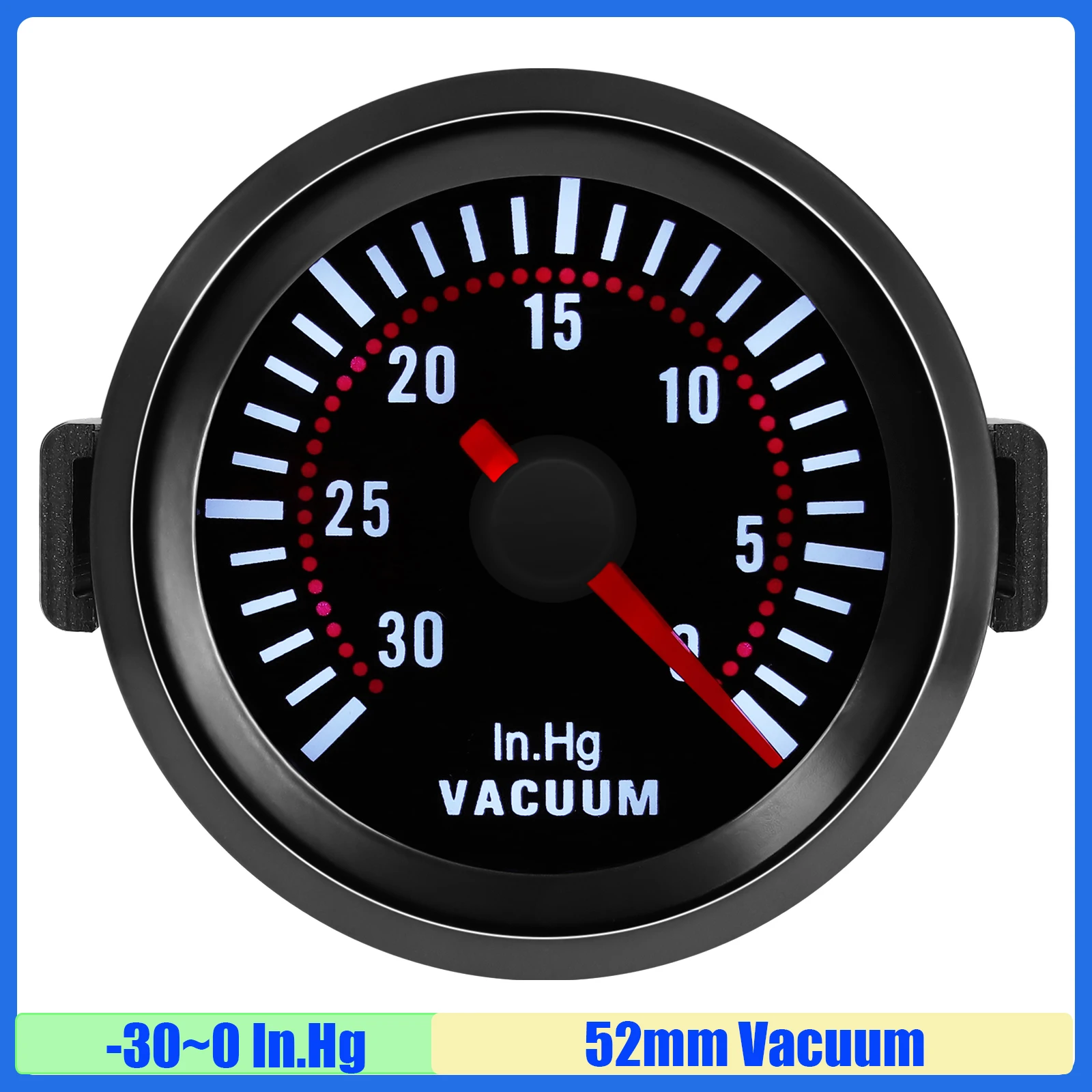 

MAIMEIMI 2 "52 мм 12 В автомобильный вакуумметр-30 ~ 0 дюймов рт.ст. с отображением дымовых линз бензиновый двигатель гоночный автомобиль вакуумметр белый светодиод