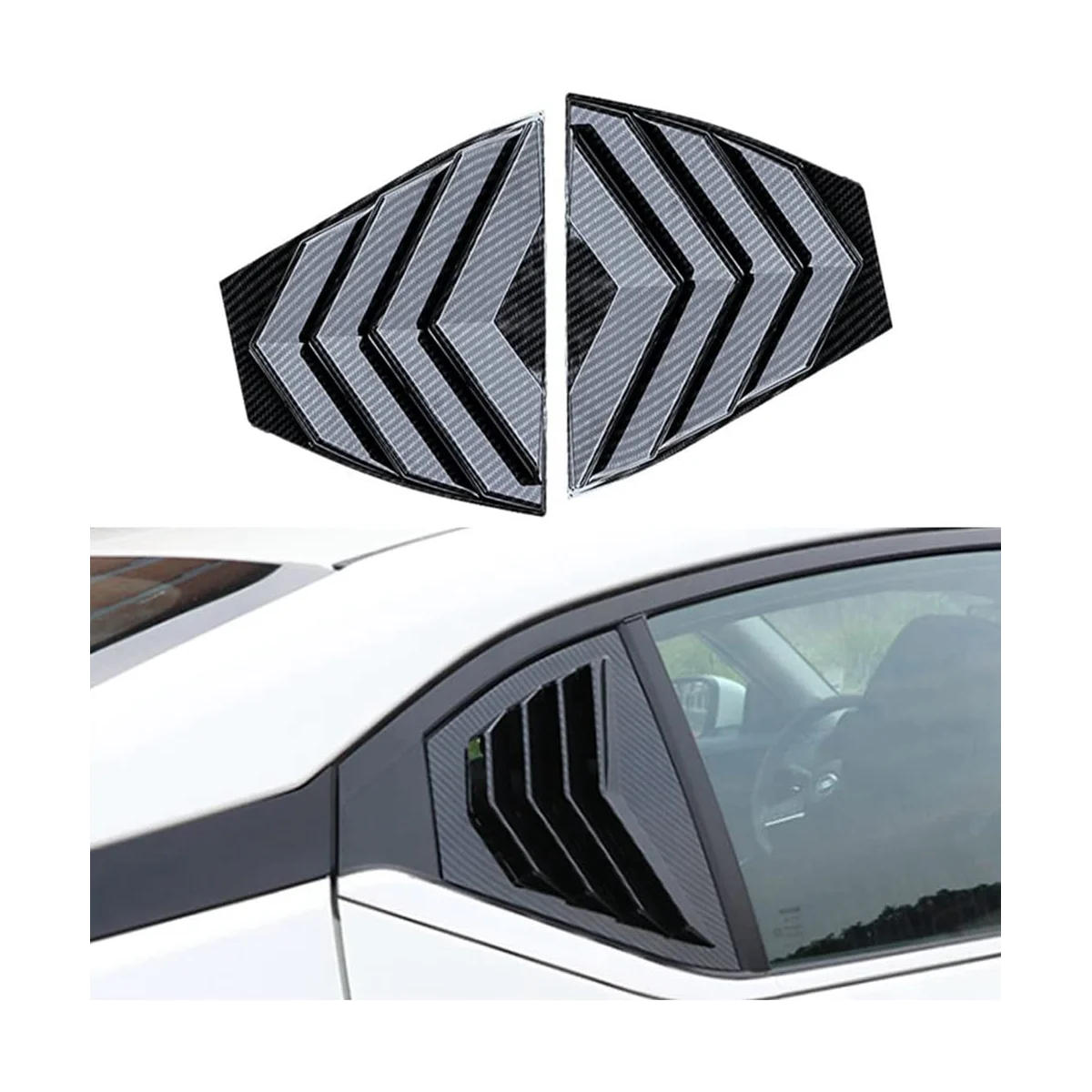 

Rear Side Window Louvers Air Vent Scoop Sun Shade Shutter Panel Cover for Nissan Sentra 2020-2022 - Carbon Fiber