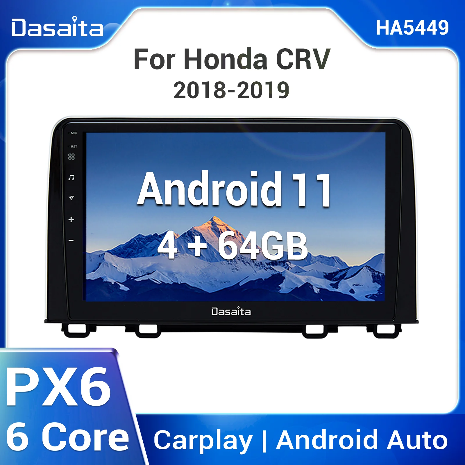 Dasaita 9 &quot1 Din стерео для Honda CR-V CRV 2018 2019 мультимедийный видеоплеер 1din Автомагнитола