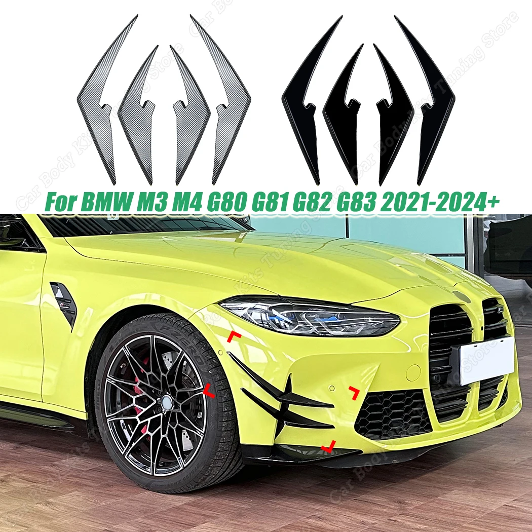 4 шт. карбоновый вид автомобильный передний бампер боковой спойлер сплиттер для