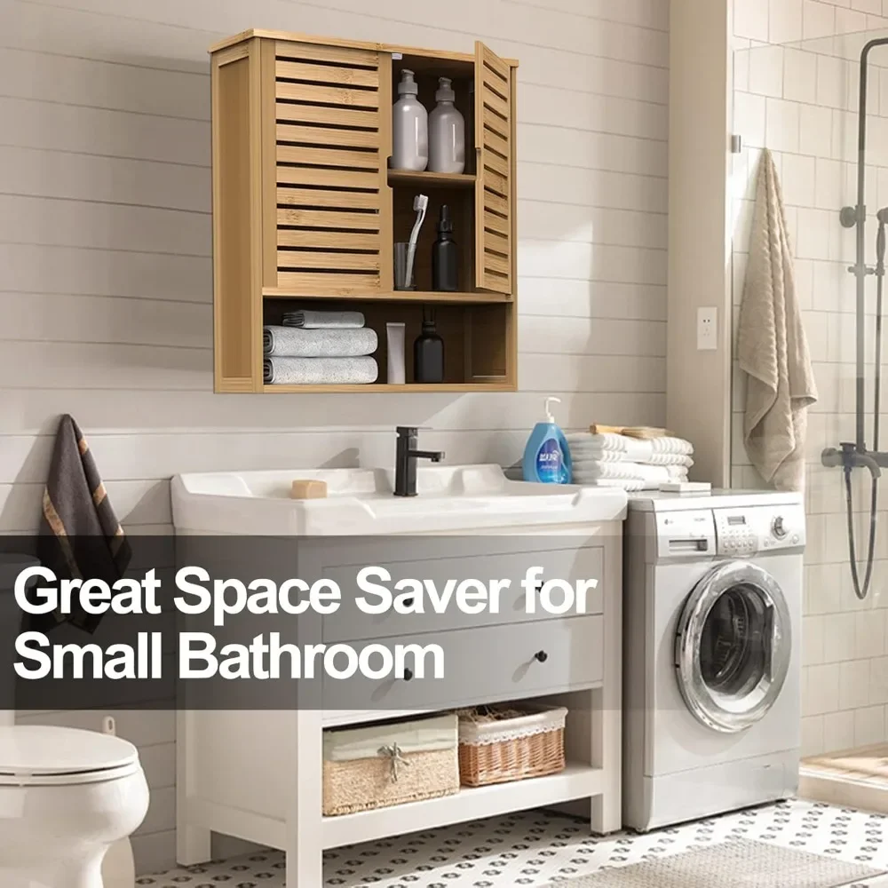 Шкаф для хранения стен из бамбука полка с 3 уровнями