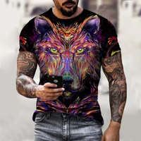 summer mens 3d tiger lion printed t shirts oversized loose short sleeve t shirt vintage streetwear clothing fashion tshirt tops