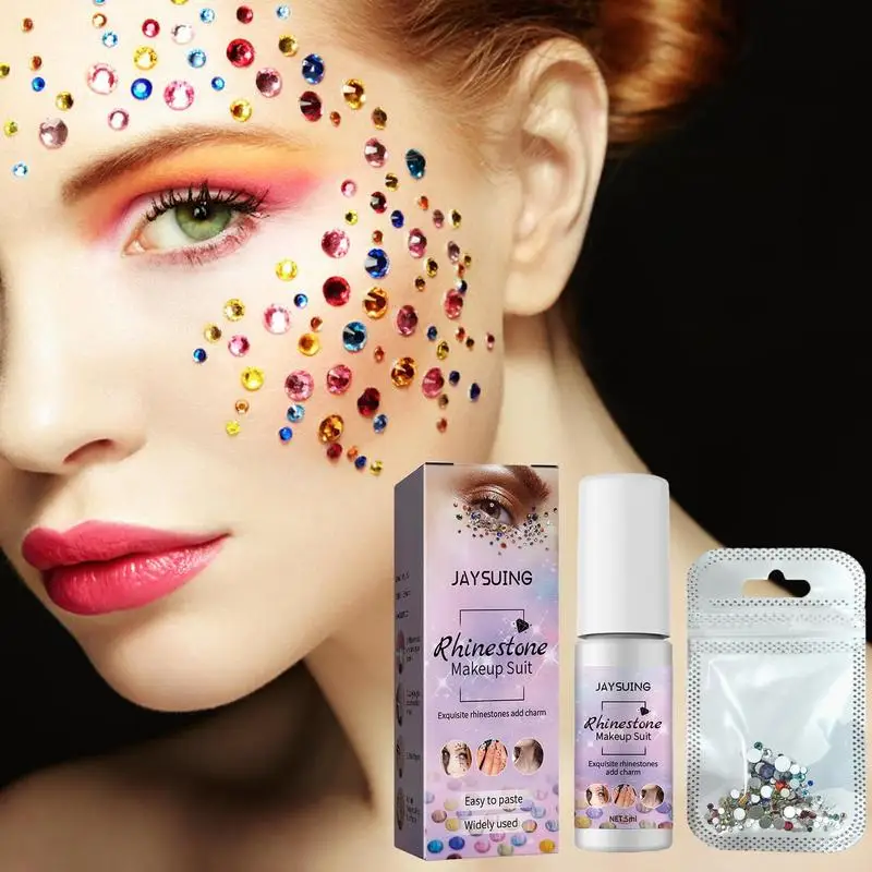 Rhinestone Makeup Kit Long Lasting Waterproof Face Glitter Glue And Jewels For Eye Face Hair Diamonds Gems Makeup