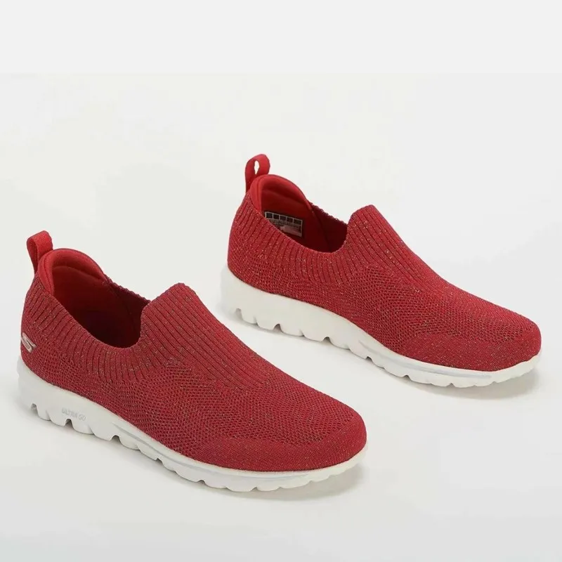 Women Flats Shoes Plus Size 43 Breathable Mesh Platform Sneakers Women Slip on Soft Ladies Casual Shoes Woman Knit Sock Flats