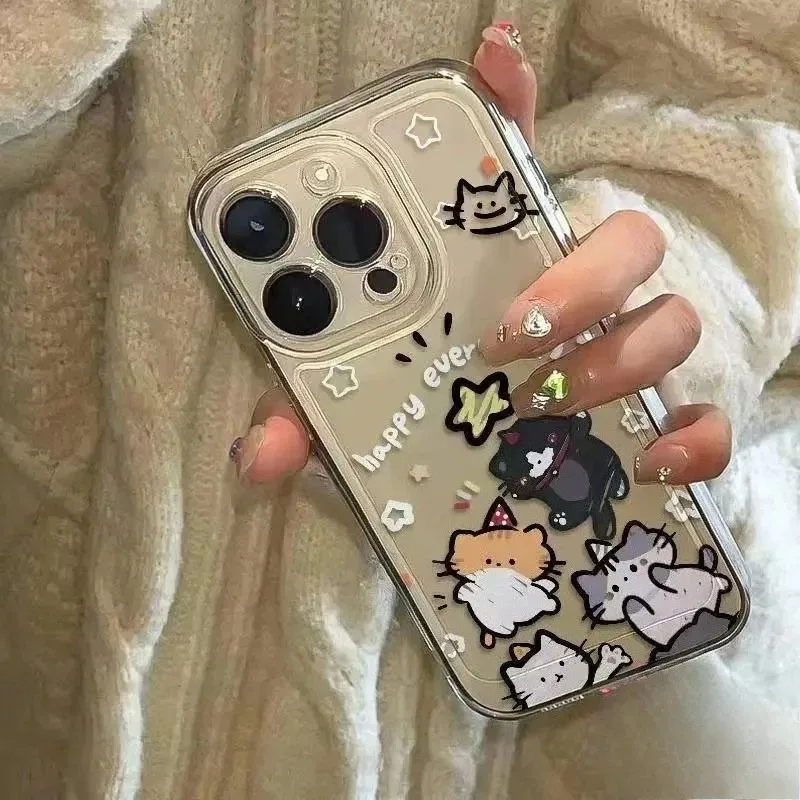 Фото Чехол для телефона Cartoon Cat Line Star для Realme GT7 GT7T GT6T GT5 GT3 240 Вт GT2 GT Neo 7 7X 6 5 SE 3T 2 Master Explorer, мягкий чехол №1
