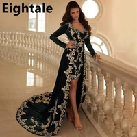 eightale dark green mermaid velvet evening dress for women 2022 luxury designer long sleeve dubai arabic formal party gown
