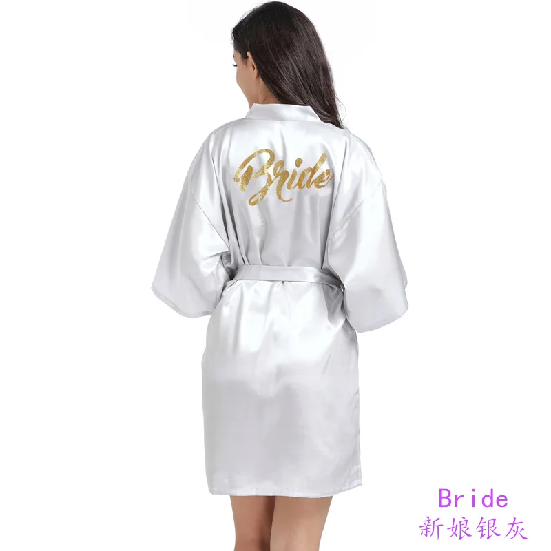 2022 Women's Wedding Dressing Gown Gilded Onion Powder Bride Nightgown Women's Summer Thin Cardigan Bridal Morning Gown G3