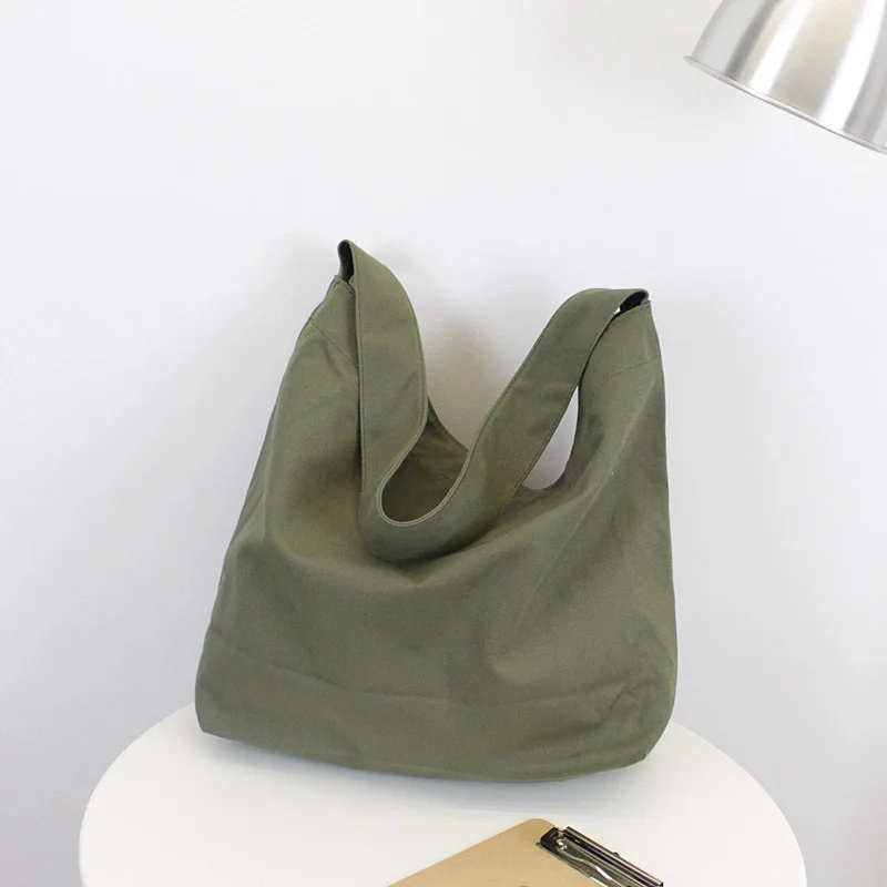 

Female New Storage Handbag Large Capacity Minimalist Style Ladies Shoulder Bag Women's Casual Canvas Bag Solid Color Tote