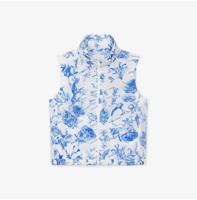 SOUTHCAPE Golf Women's Vest 23 Summer Golf Mock Neck Hooded Pattern Printed Sun Protection Golf Jacket