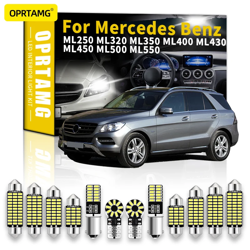 

OPRTAMG Canbus для Benz ML250 ML320 ML350 ML400 ML430 ML450 ML500 ML550 2006 2007 2008 2009 Светодиодная лампа для освещения салона автомобиля Kit