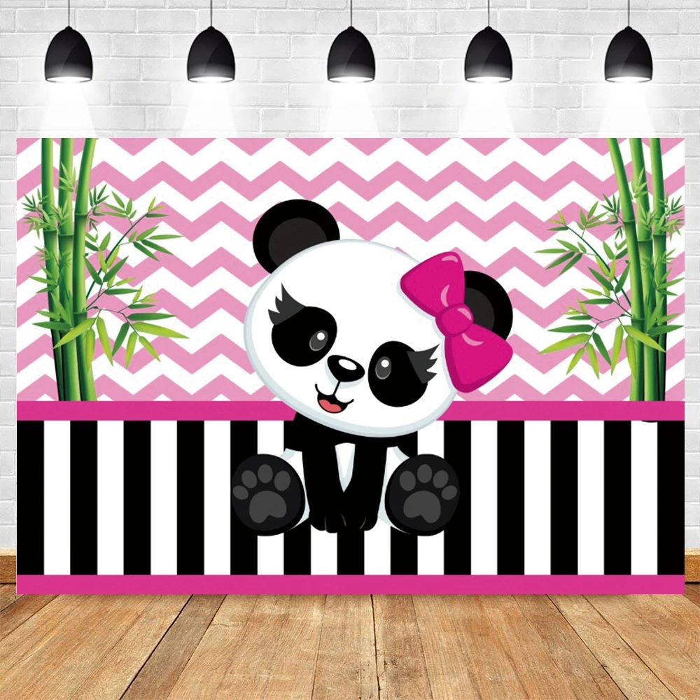 Newborn Baby Shower Boy Girl Panda Bamboo Birthday Backdrop Custom Photography Background For Photo Studio Photophone Photozone |