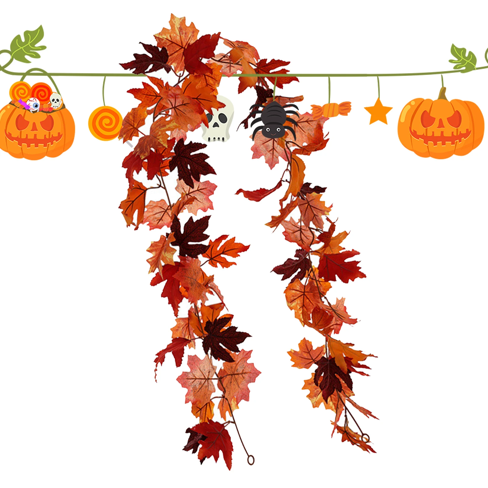 

Hanging Fall Foliage Fall Artificial Maple Leaves For Thanksgiving Artificial Fall Foliage Garland For Weddings Festivals