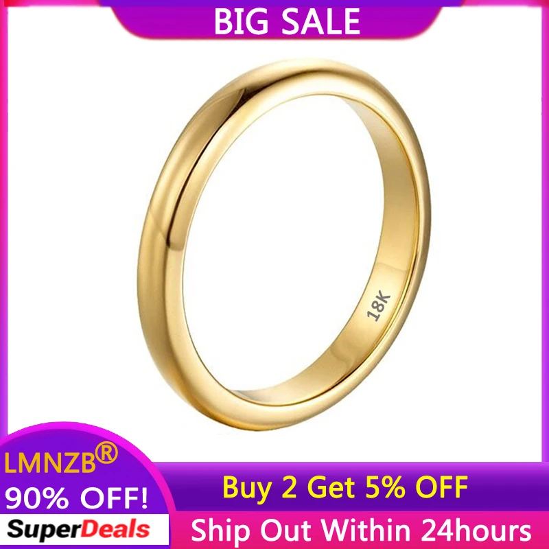 

Never Fade Original Solid Stainless Steel Gold Color Gloss Rings For Women and Men Simple Couple Rings Lover's Gift Jewelry R050