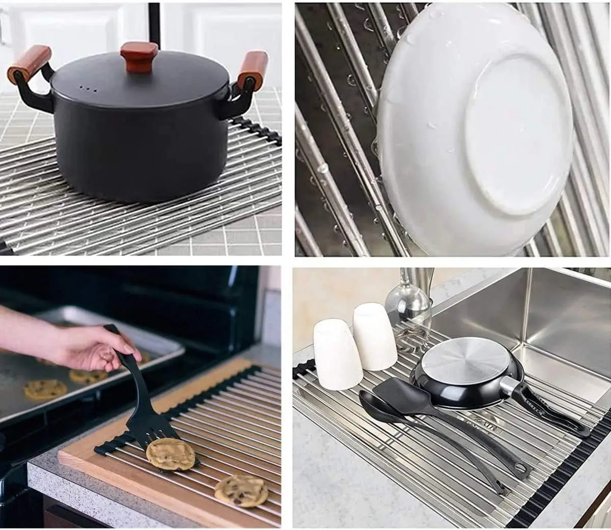 Сушилка для посуды над раковиной свернутая сушилка кухонная полка складная из