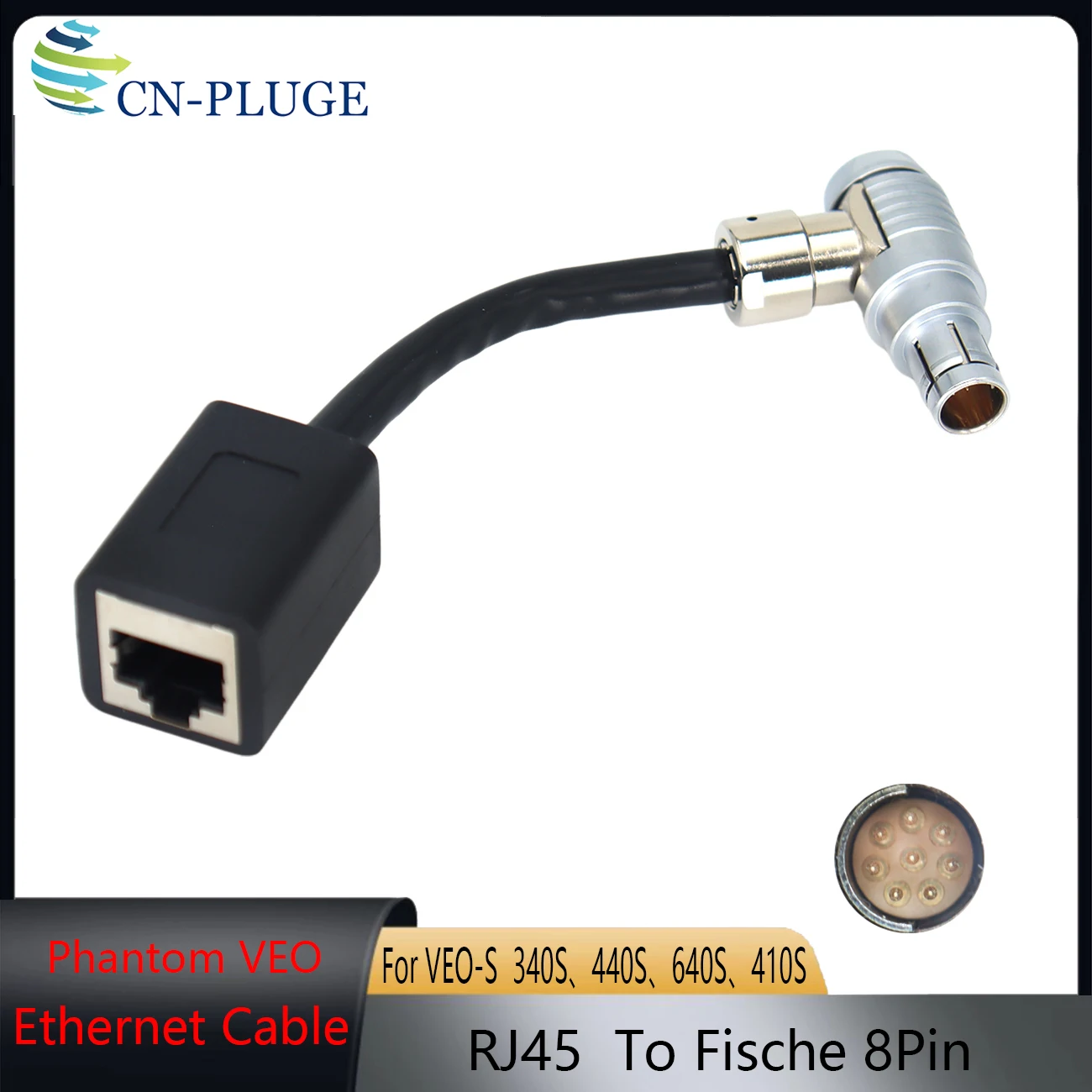 Фото Кабель Ethernet Fischer 8Pin на RJ45 (гнездо), экранированный, высокоскоростной, для камер Phantom VEO 340S 440S 640S/ T‑Series/UHS/Flex4K №5