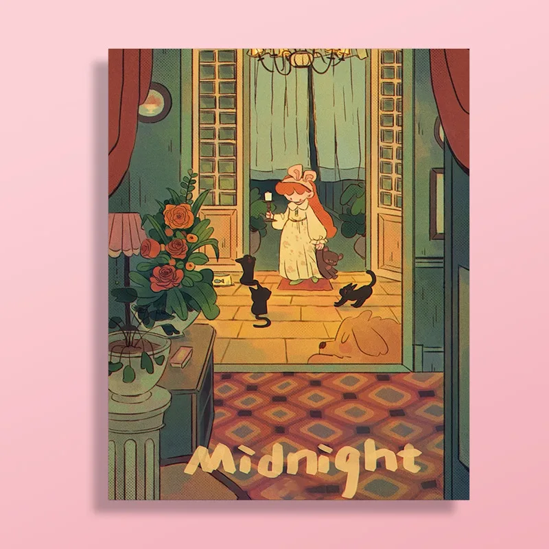 Творческая DIY Цифровая Милая мультяшная картина маслом для девочек и кошек