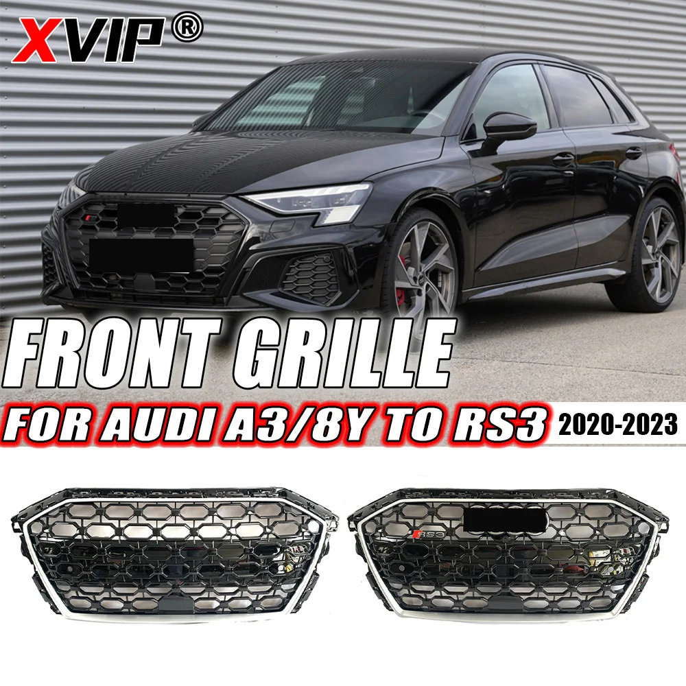 XVIP RS3 Стиль Соты Хромированная Серебристая Накладка Решетка Подходит Для Audi A3 8Y