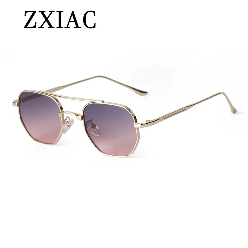 ZXIAC металлические солнцезащитные очки в маленькой оправе с двойным мостом