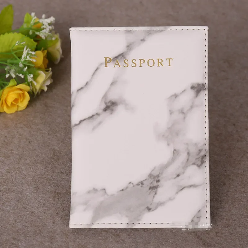 New Travel Passport Cover Pu Leather Marble Style Travel ID Credit Card Passport Holder Packet Wallet Purse Bags Pouch